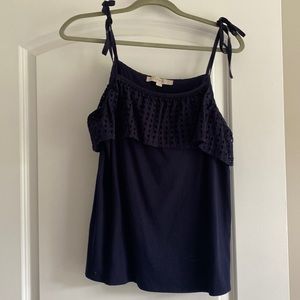 Loft dark blue strappy top size medium